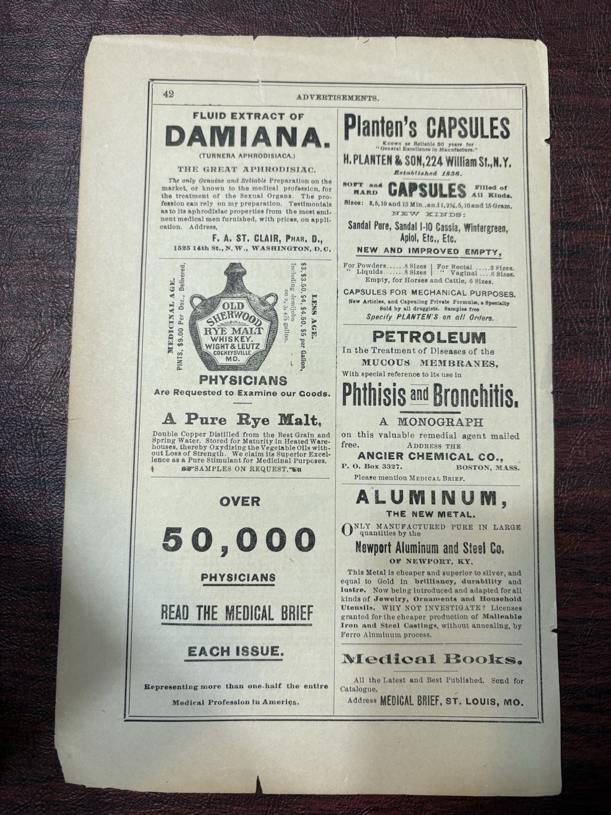 Antique Medical Brief Pharmaceutical Advertising Sheets c1888 Lot of 5