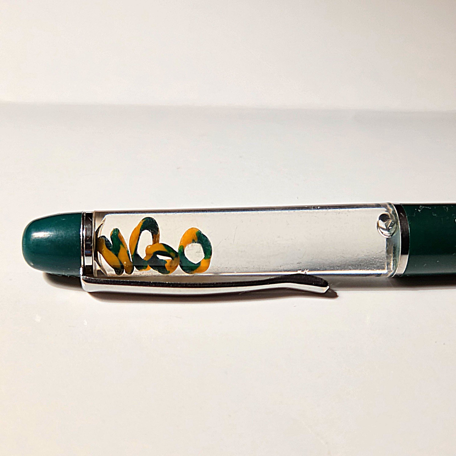 Vintage Drug Rep Rozerem Metal “Floaty” Pen Fluid-Filled Compartment DNA Helix