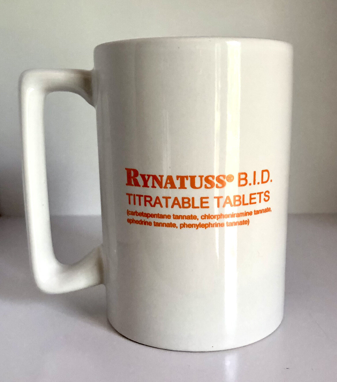 RYNATUSS B.I.D Pharmaceutical Advertising Collectible PHARMA REP 12oz Coffee Mug