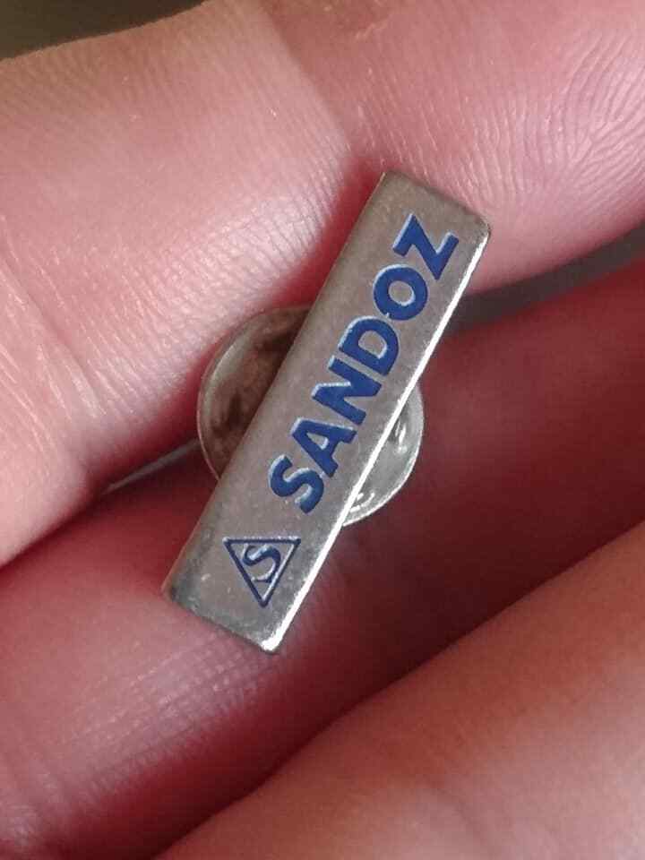 🔴SANDOZ Pharmaceuticals pin LSD Albert Hofmann Logo pin badge🔴