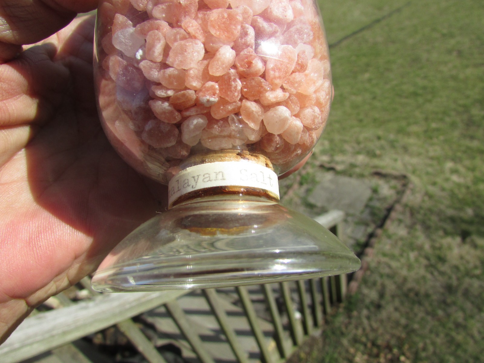 HIMALAYAN SALT Show Bottle DISPLAY Dome LABORATORY APOTHECARY SCIENCE Chemical !