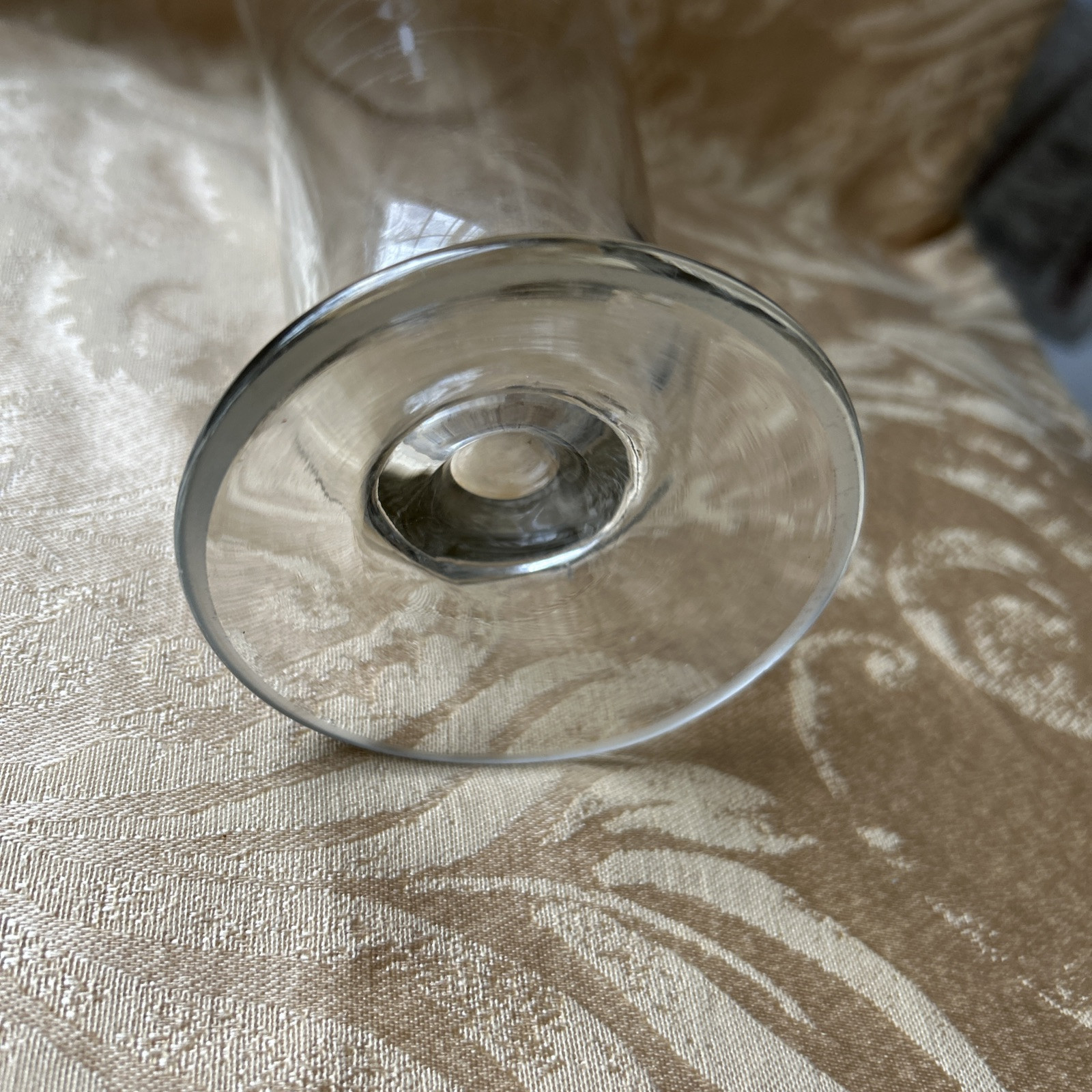 Vintage ETCHED GLASS FOOTED 16 oz 500 cc graduated chemistry BEAKER APOTHECARY