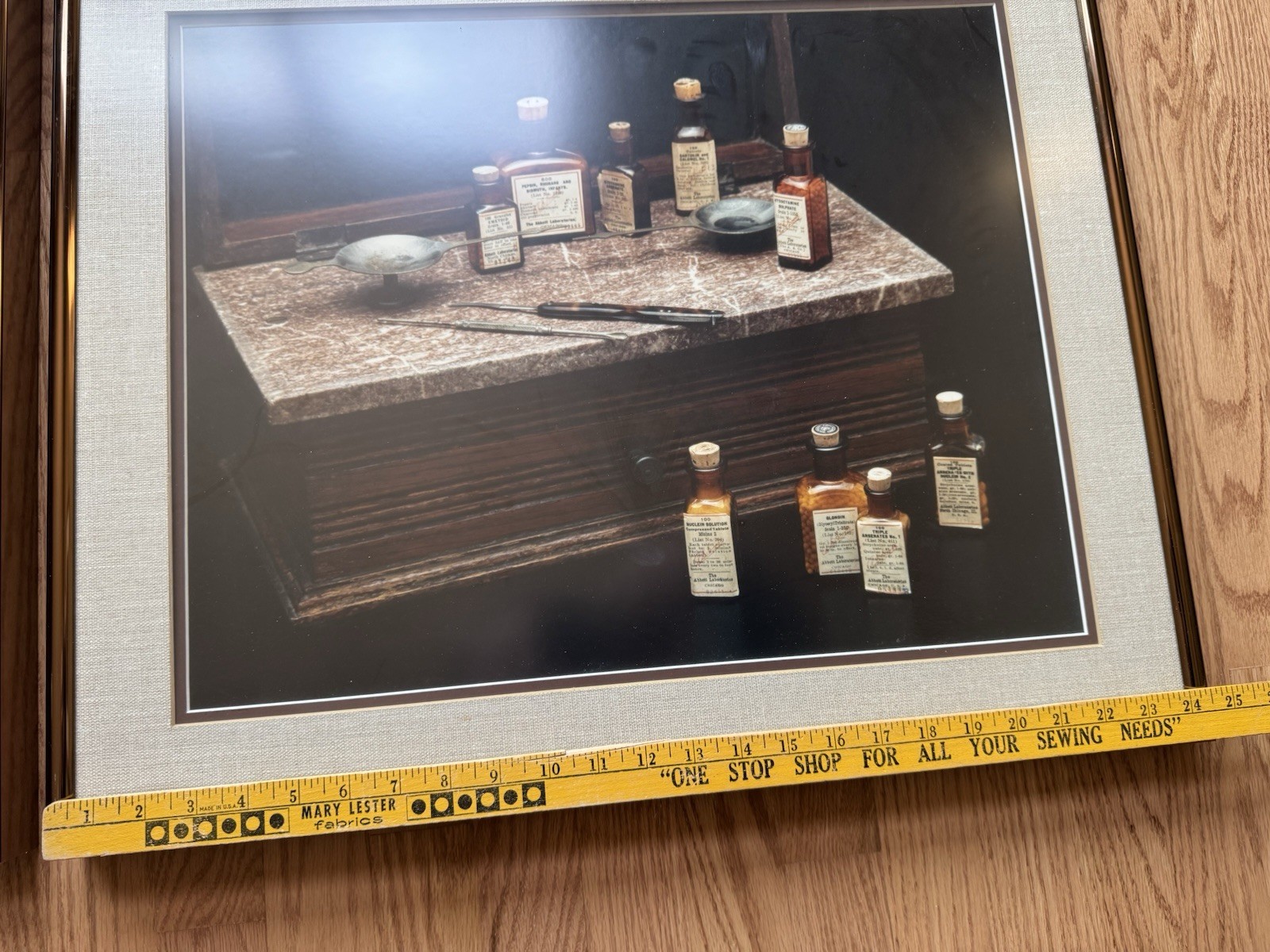 Abbott Laboratories Medical Art Framed Still Life Similac Penicillin VTG 1950s