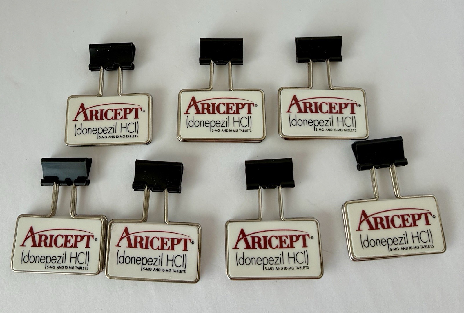VTG Aricept Pharmacore Lot Of 7 Aricept Drug Rep Binder Paper Clip Advertising