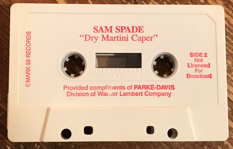 Parke-Davis Pharmaceutical Advertising Cassette Tape Sam Spade Dry Martini Caper