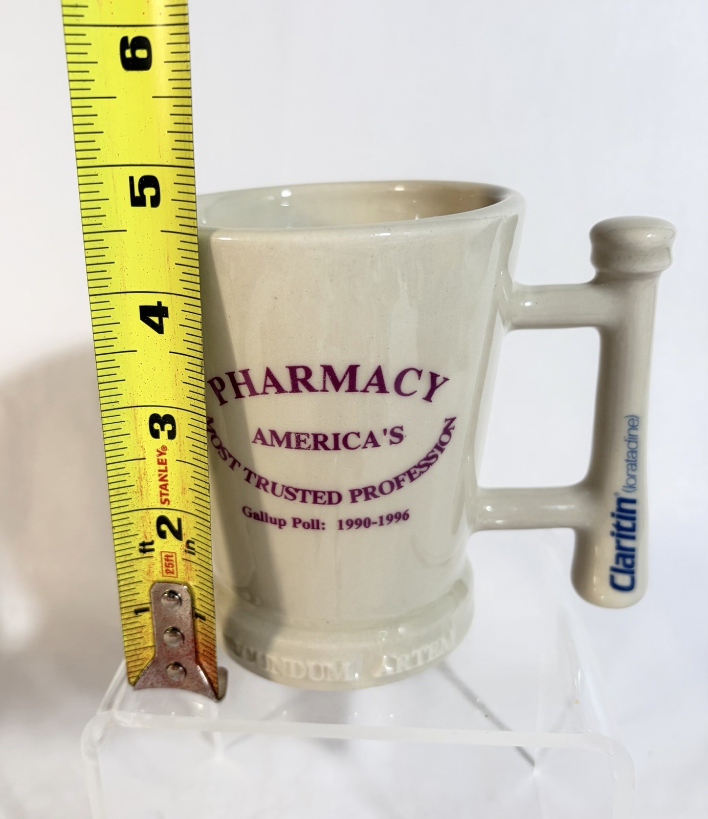 Vintage USA MADE CLARITIN Coffee Cup Pharmacist Promotional Drug REP GIFT RARE