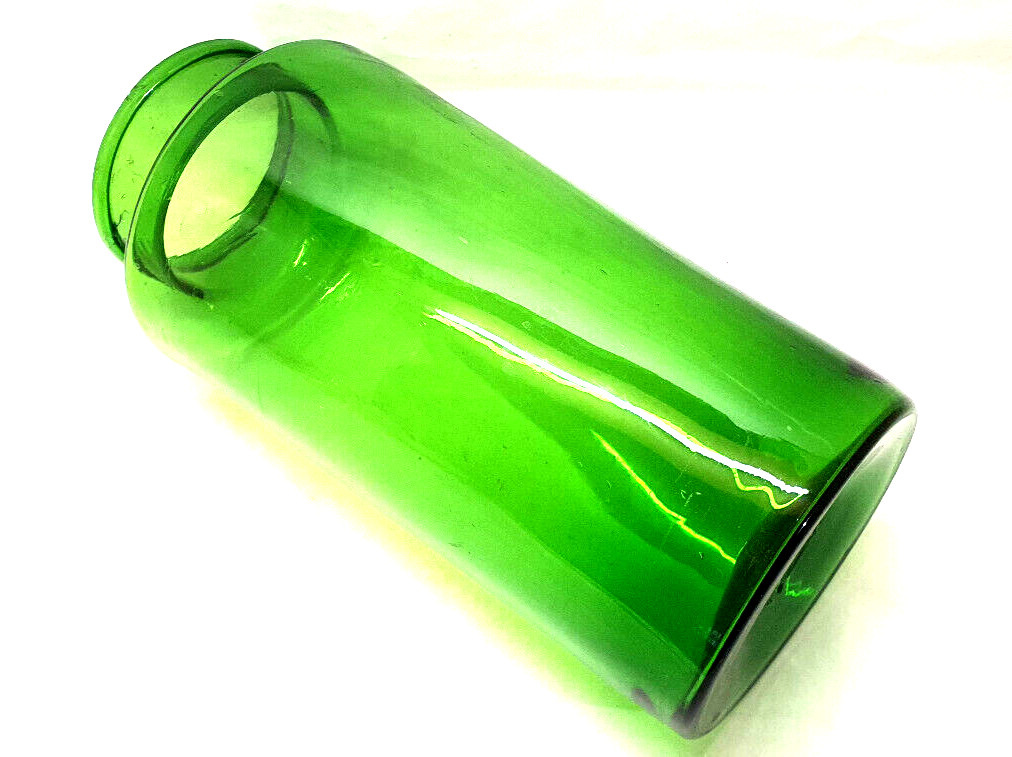 Vintage Large Pharmacy Pot 34 Cm Blown Glass Green Decoration