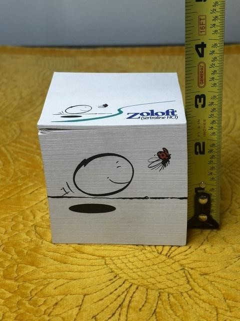 Vintage Promo Sticky Note Paper Cube White Memo Pad Pharma Ad Logo