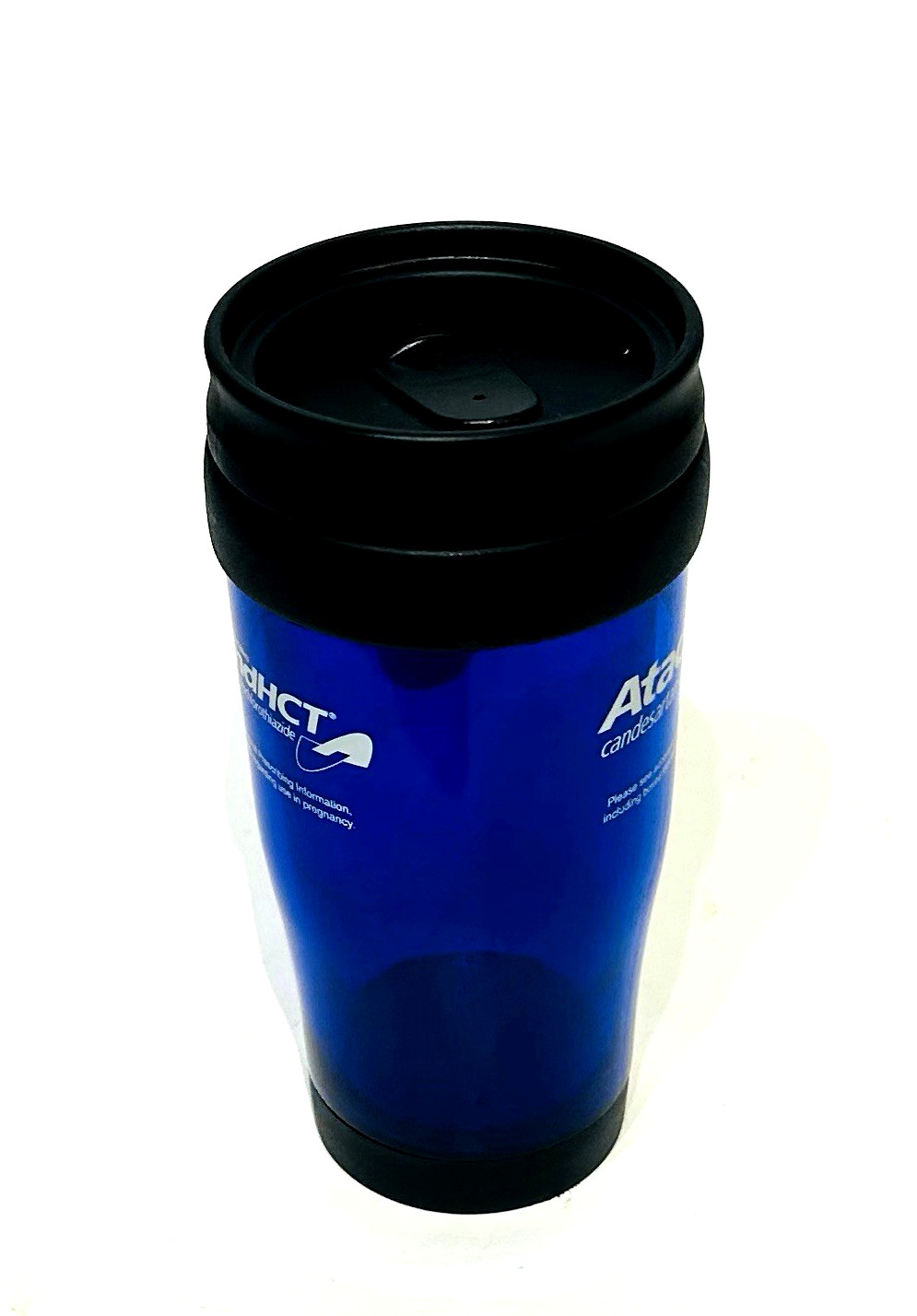 Pharmaceutical Travel Plastic Coffee Mug Cobalt Blue Drug Rep Tumbler