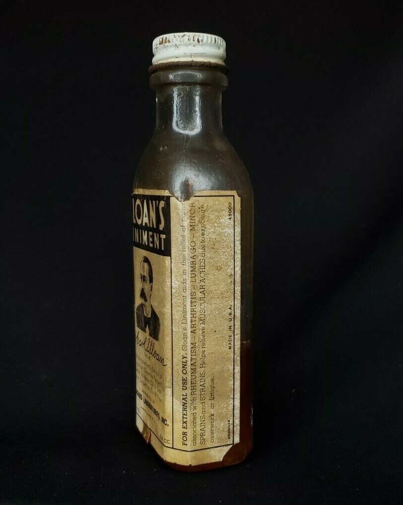 Vintage Sloan’s Liniment Bottle – 2.5 Oz – Roughly 1/4 Full