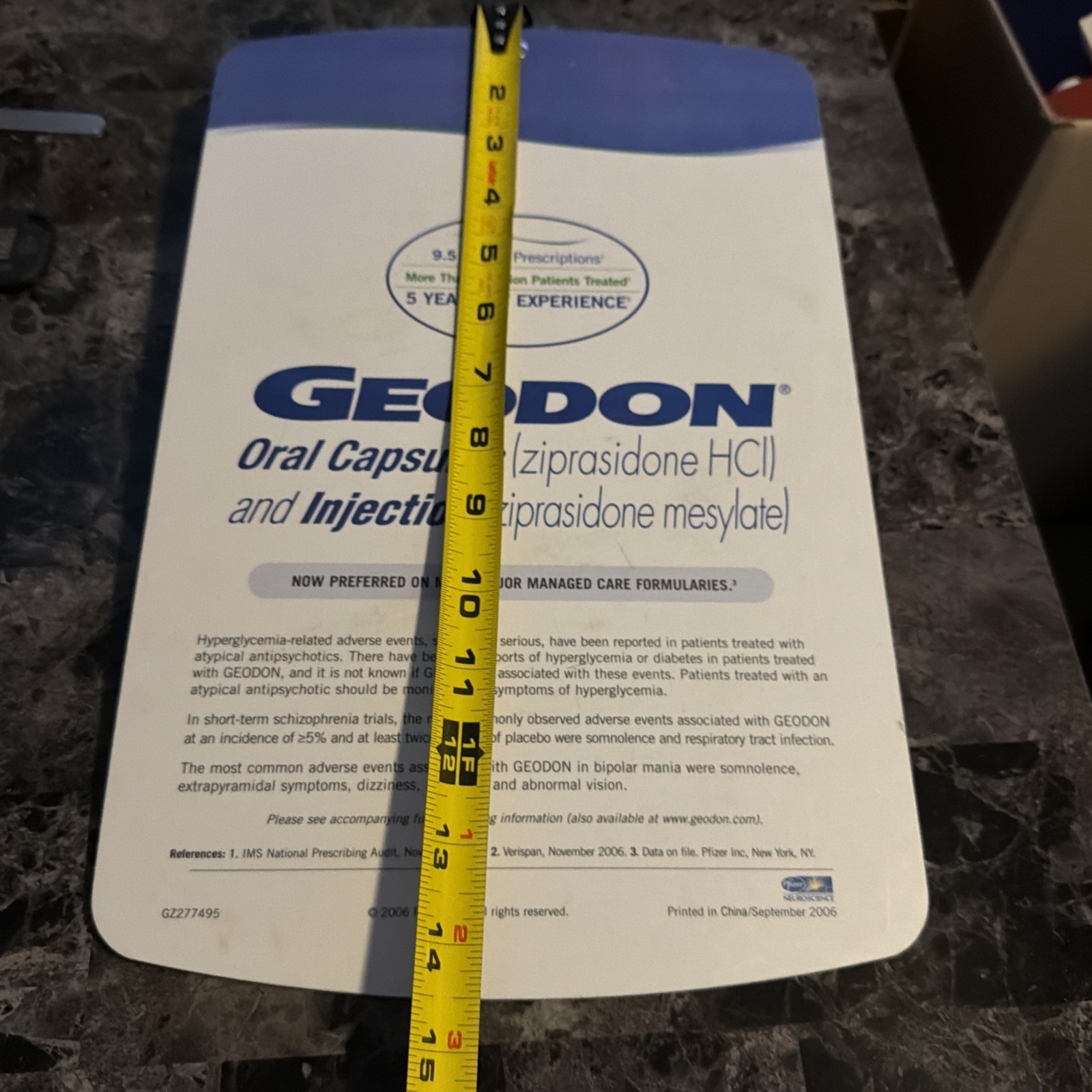 Geodon Clipboard Drug Rep Promo 2000s