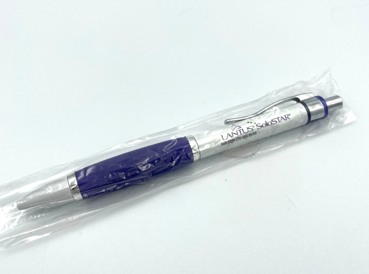 VTG Drug Rep LANTUS SOLOSTAR Metal Pen NEW and in Cellophane Pharma Swag