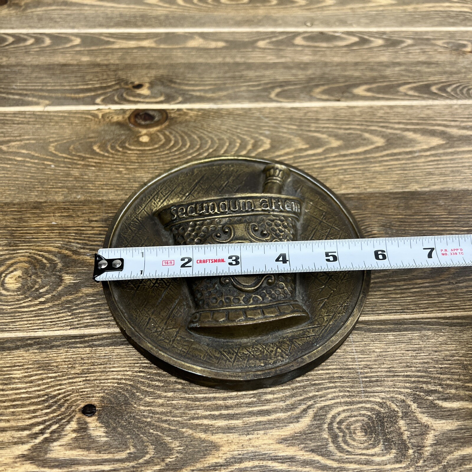 Chlor Trimetron 1977 Diameter Brass RX Plaque