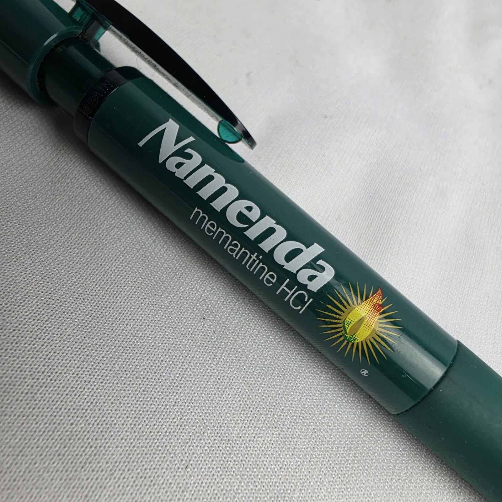 Vintage Green Namenda Drug Rep Pharmaceutical Advertising Ball Point Pen Working