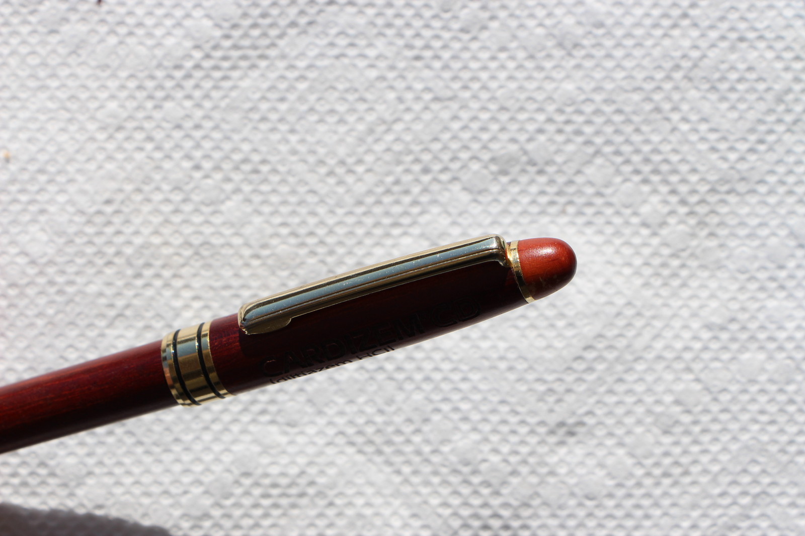 Drug Rep Pens ( Cardizem CD ) Stained Wood Pen w/ Engraved Lettering