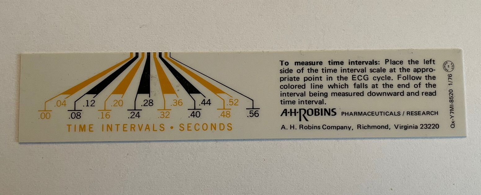 Vtg 76′ Quinidex Extentabs Pharmaceutical Drug Rep A H Robins Ruler Plastic 15mm