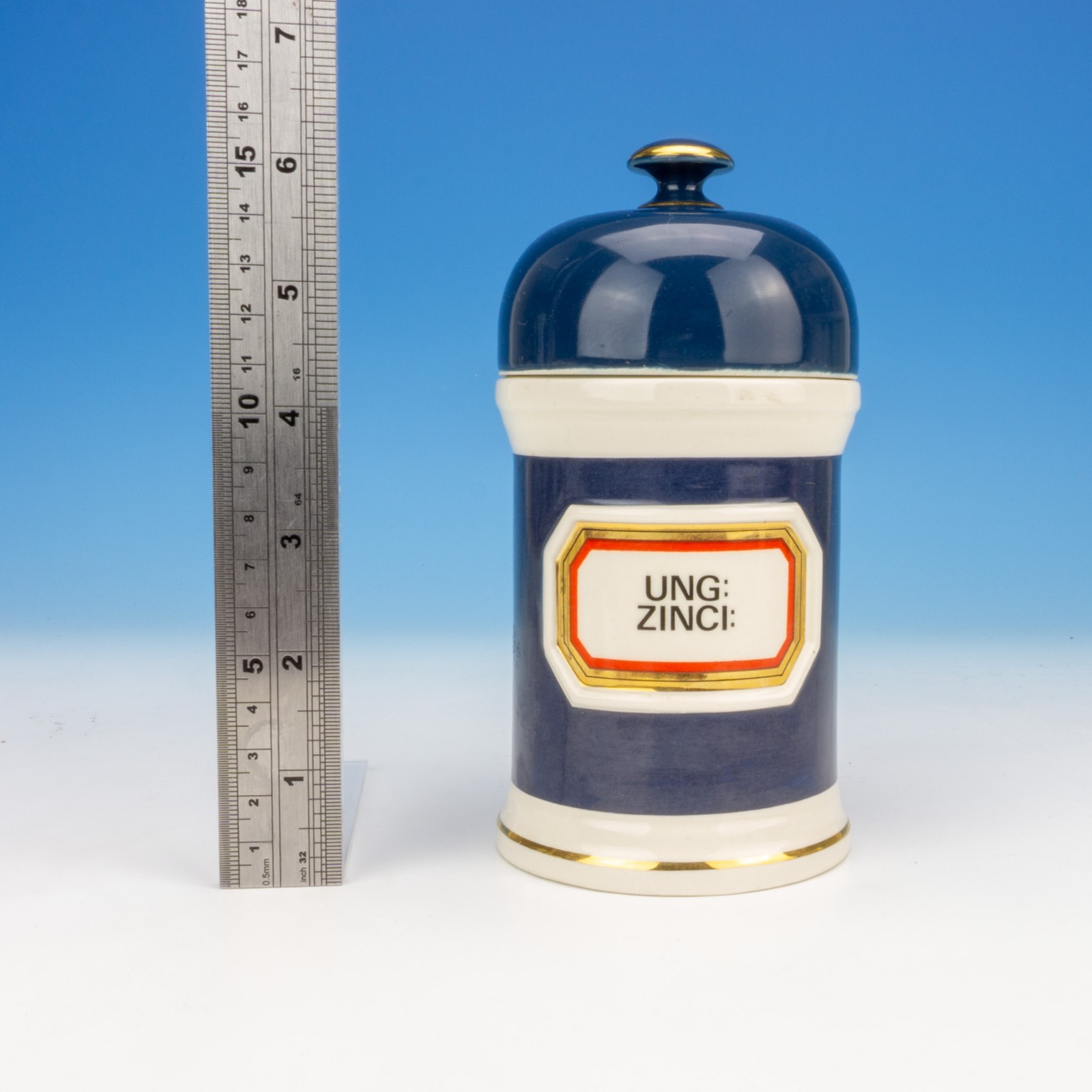 Gladstone Pottery – Ung: Zinci: – Apothecary Chemist Jar – Made For Chalsyn