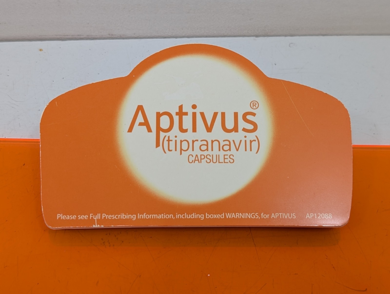 Vintage Aptivus Pharmaceutical Drug Rep CLIPBOARD Orange Promo Advertising Gift