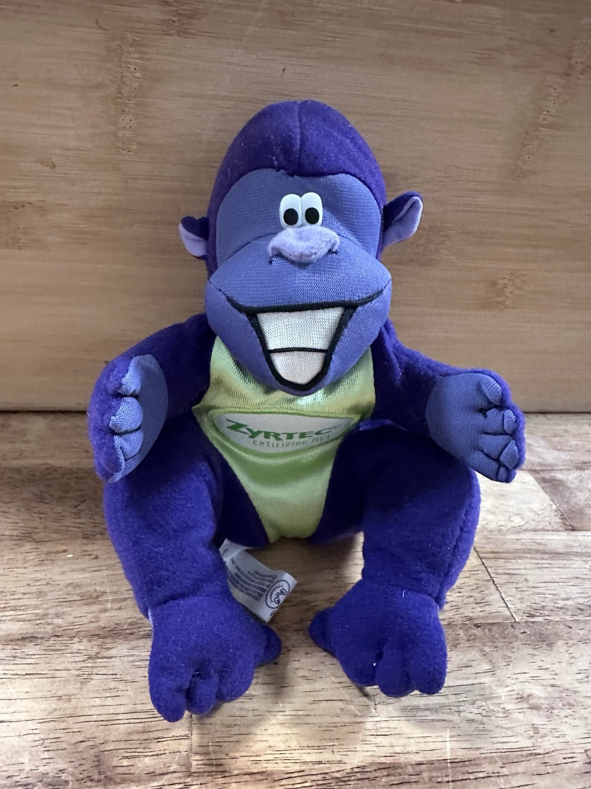Vintage 2000 Zyrtec Purple Gorilla Plush Pharma Promo Toy Beanbag W/ Tush Tag