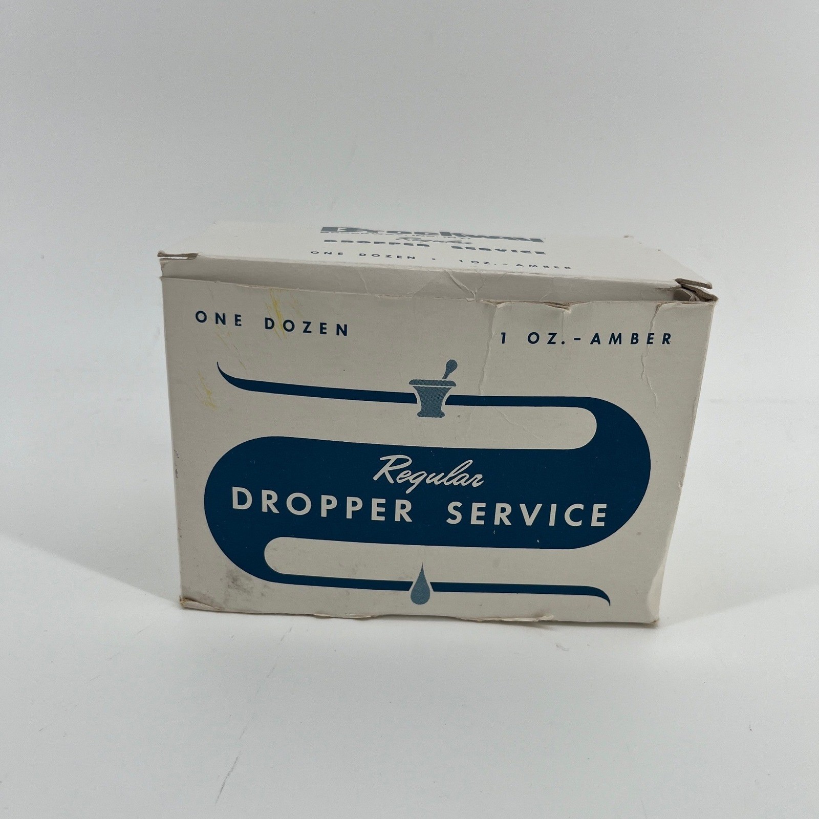 Brockway Dropper Service Amber Glass Bottles 1oz 12 Pack Vintage
