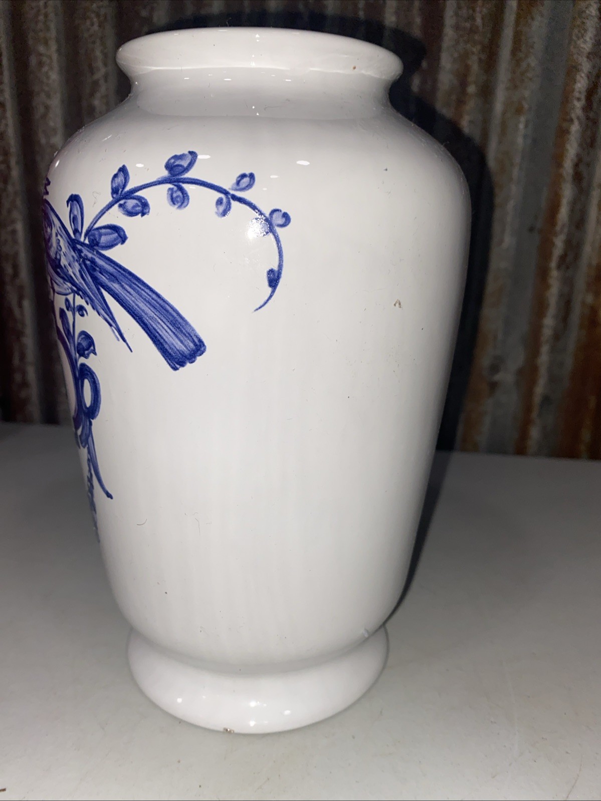 VINTAGE LILLY DRUG BLUE WHITE CERAMIC PHARMACY APOTHECARY JAR VASE U:CAELFUL:FO