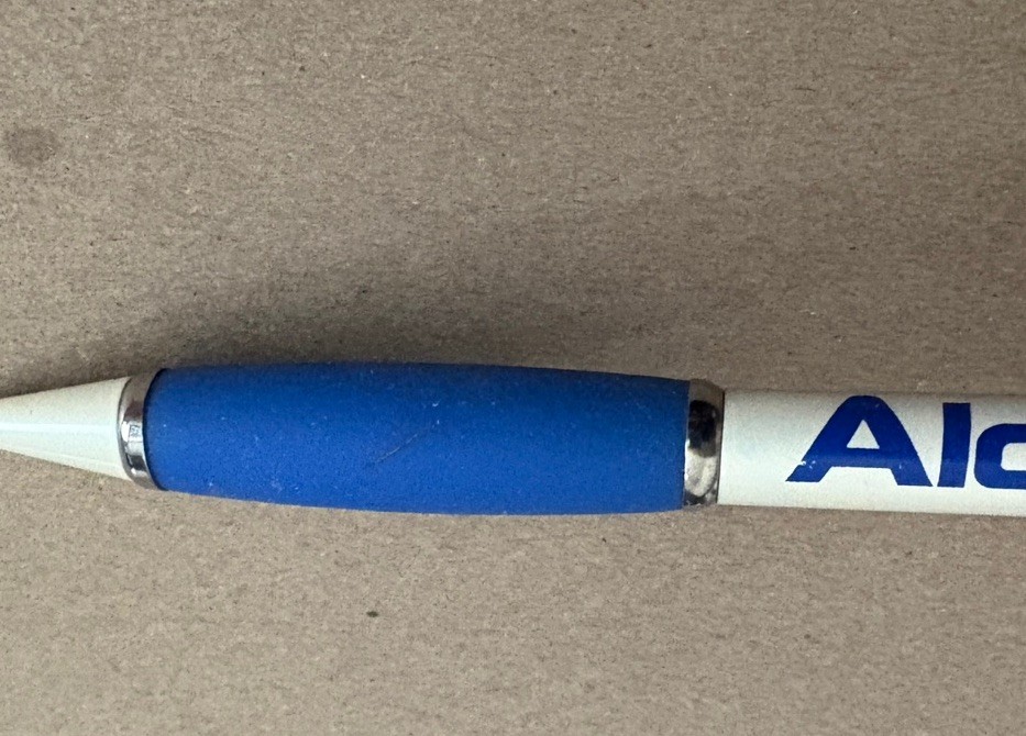 Alcon Eyecare Writing Pen Drug Rep Collectible Blue White Promo Item