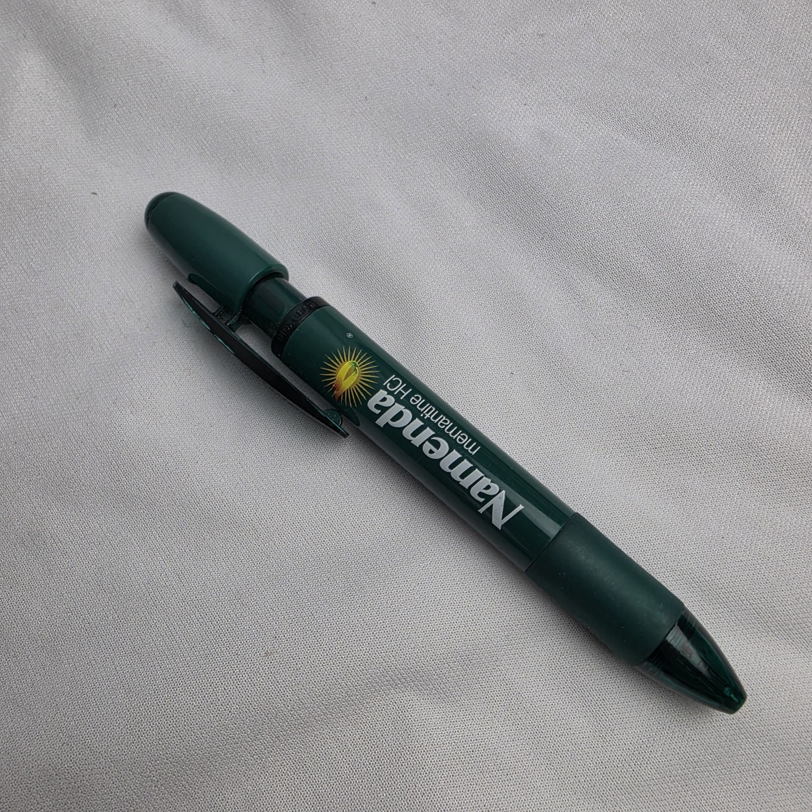 Vintage Green Namenda Drug Rep Pharmaceutical Advertising Ball Point Pen Working