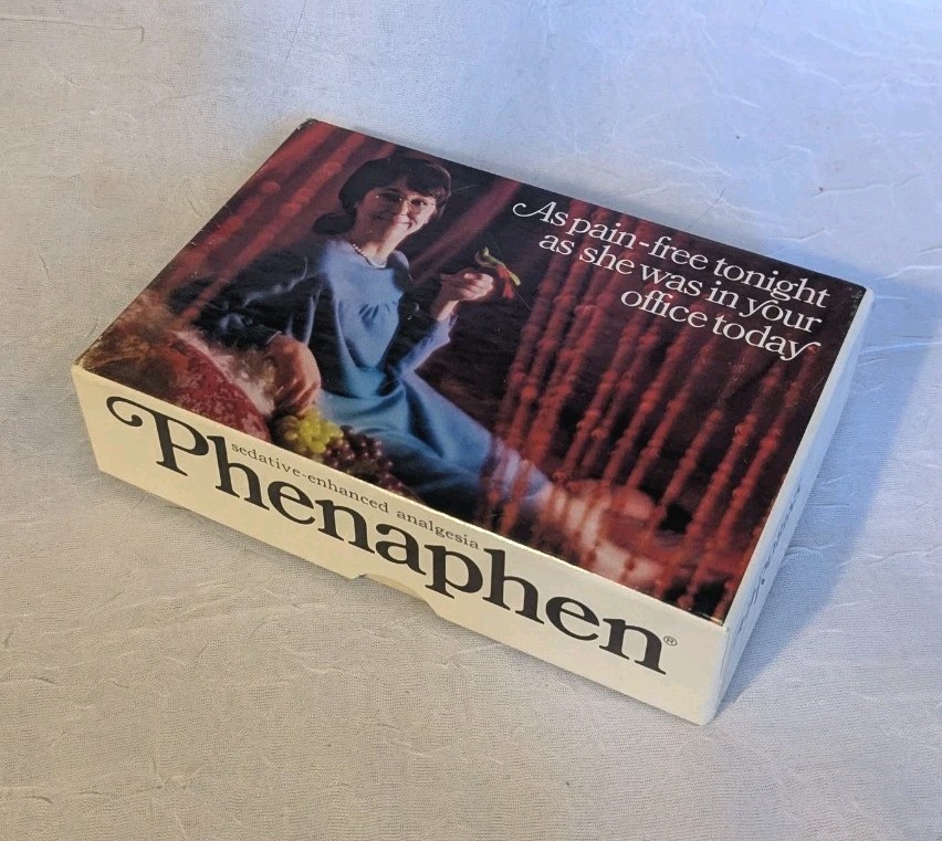 Vtg Phenaphen Drug Box Advertising Medical Ephemera EMPTY Kitschy A H Robins