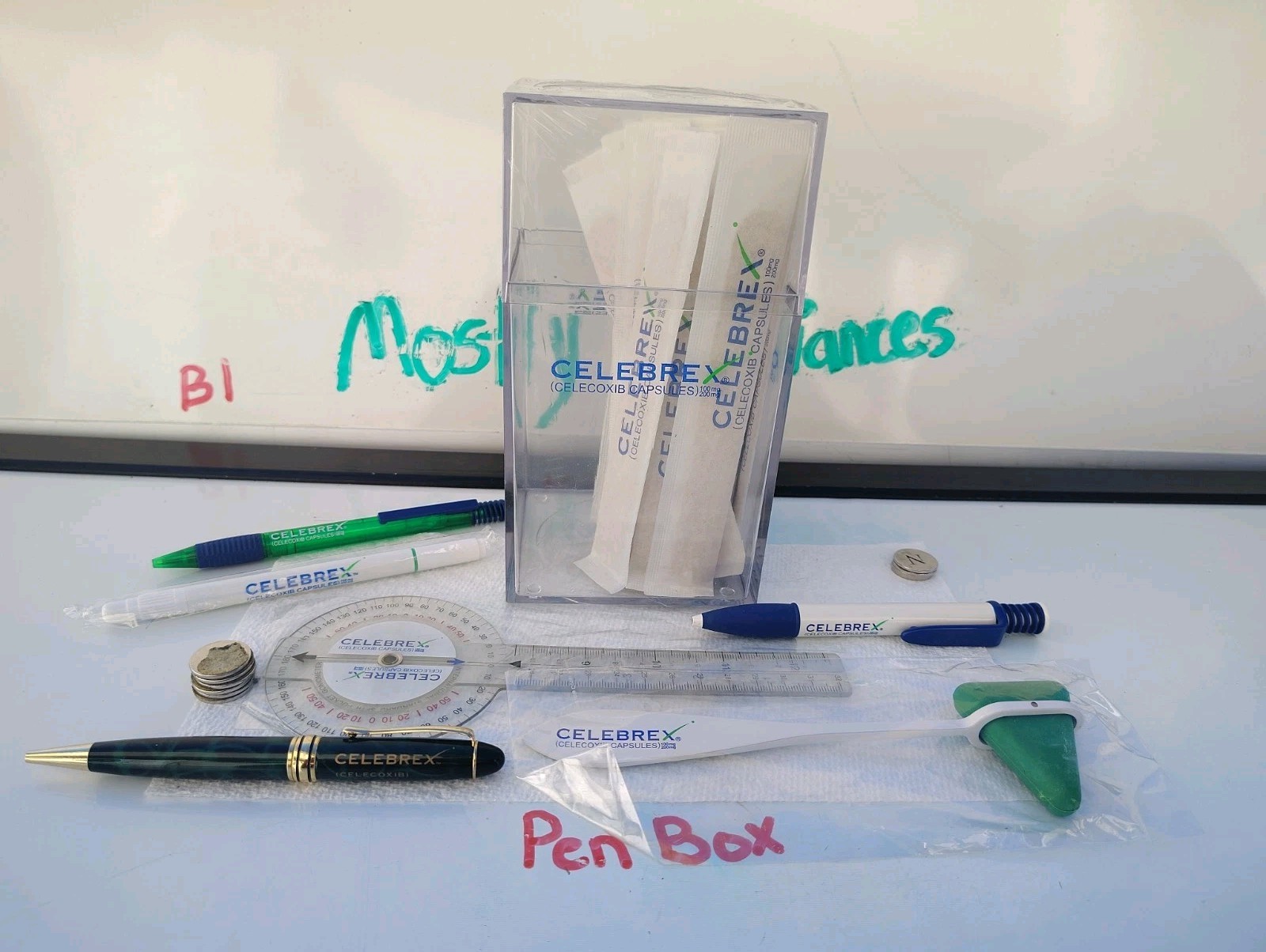 Celebrex Pharma Tongue Depressors Sealed Canister Drug Rep Swag Lot 4 Pens Prop