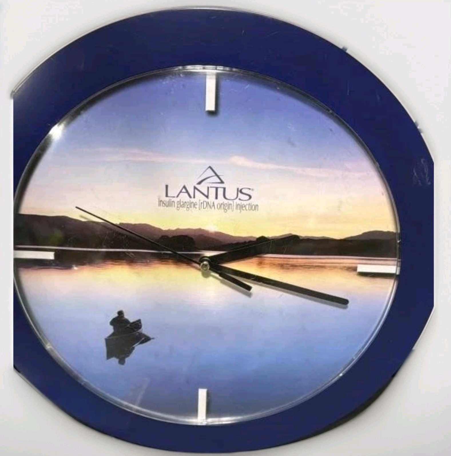 Vtg Lantus Insulin Drug Rep Pharmaceutical Promo Sanofi-Aventis Wall Clock Works