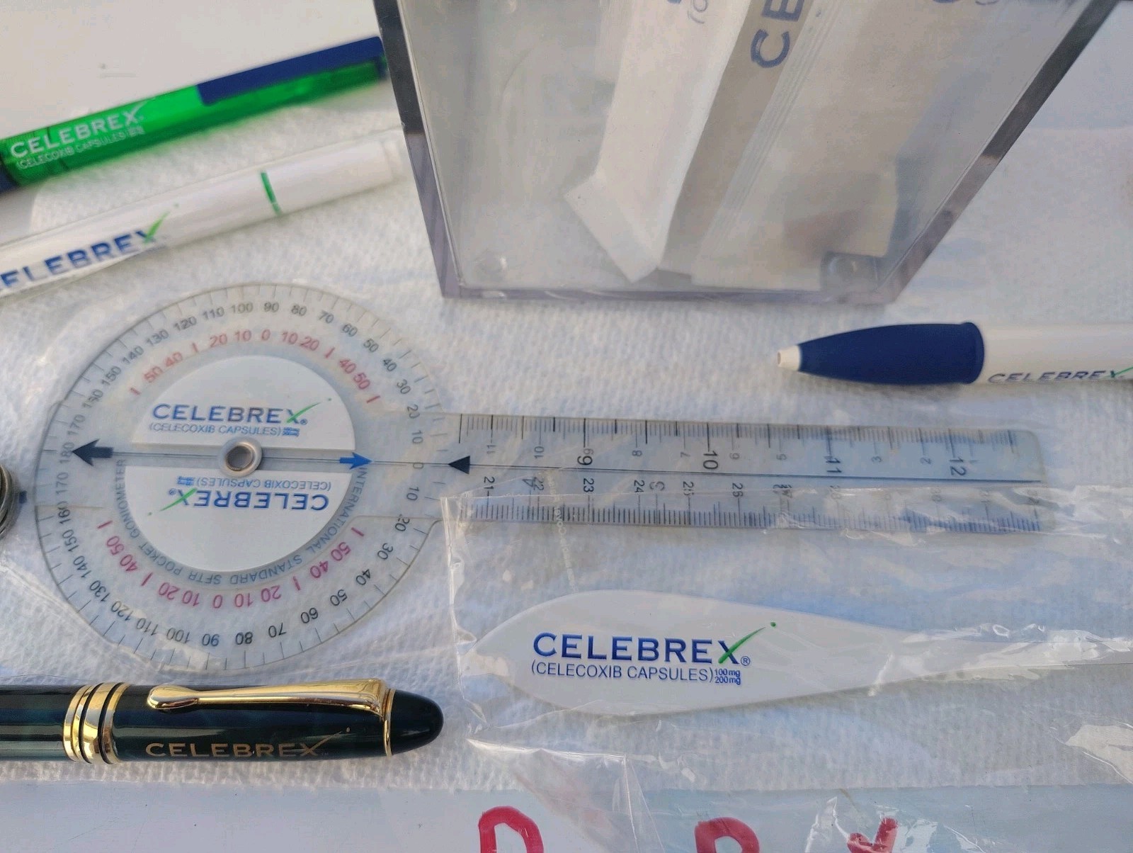 Celebrex Pharma Tongue Depressors Sealed Canister Drug Rep Swag Lot 4 Pens Prop