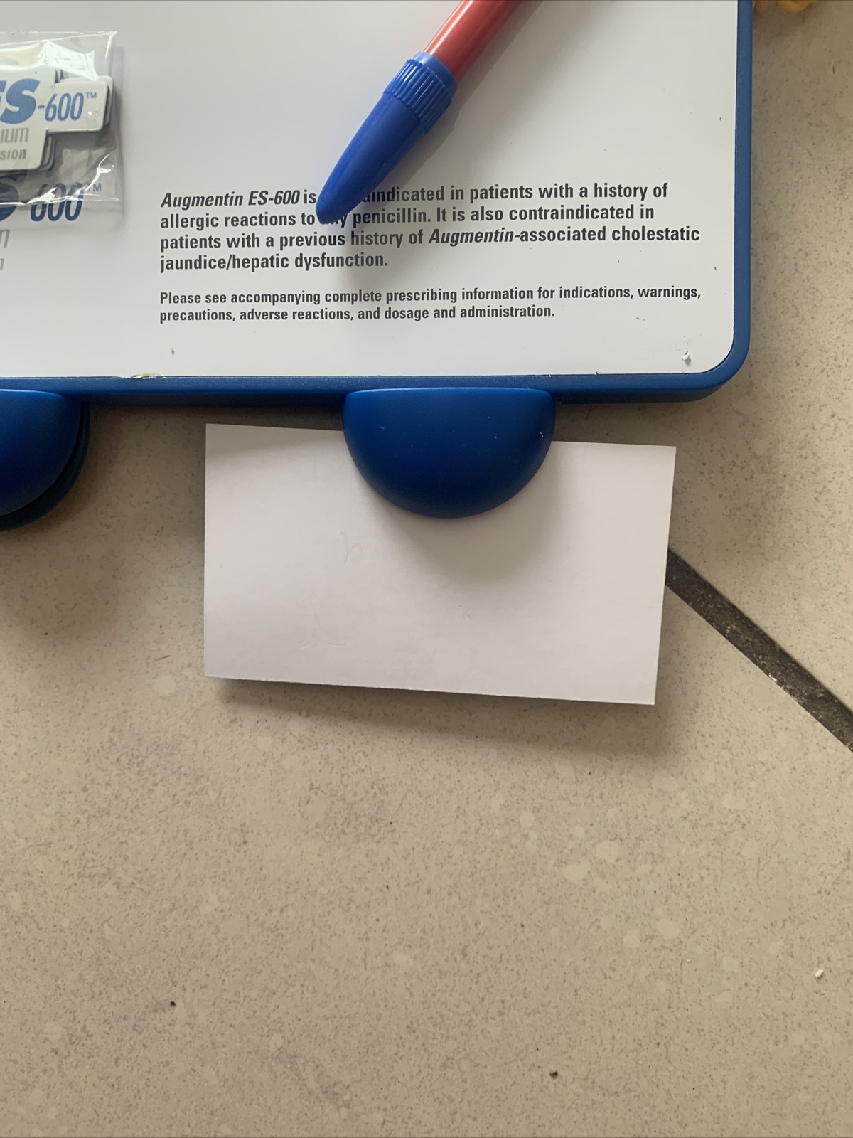 Magnetic White Board Augmentin Pharmaceutical Promotional New With Message Clips