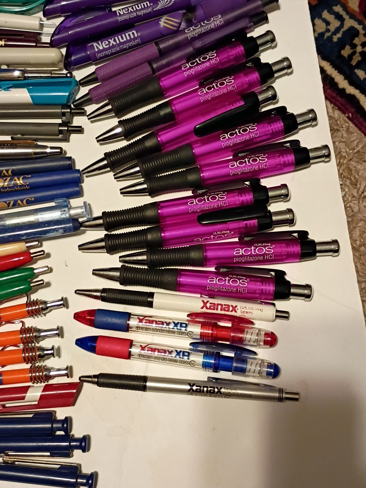 Pharmacy Drug Rep Advertising Mixed Pen Lot of 108 Instant Desk Drawer Full