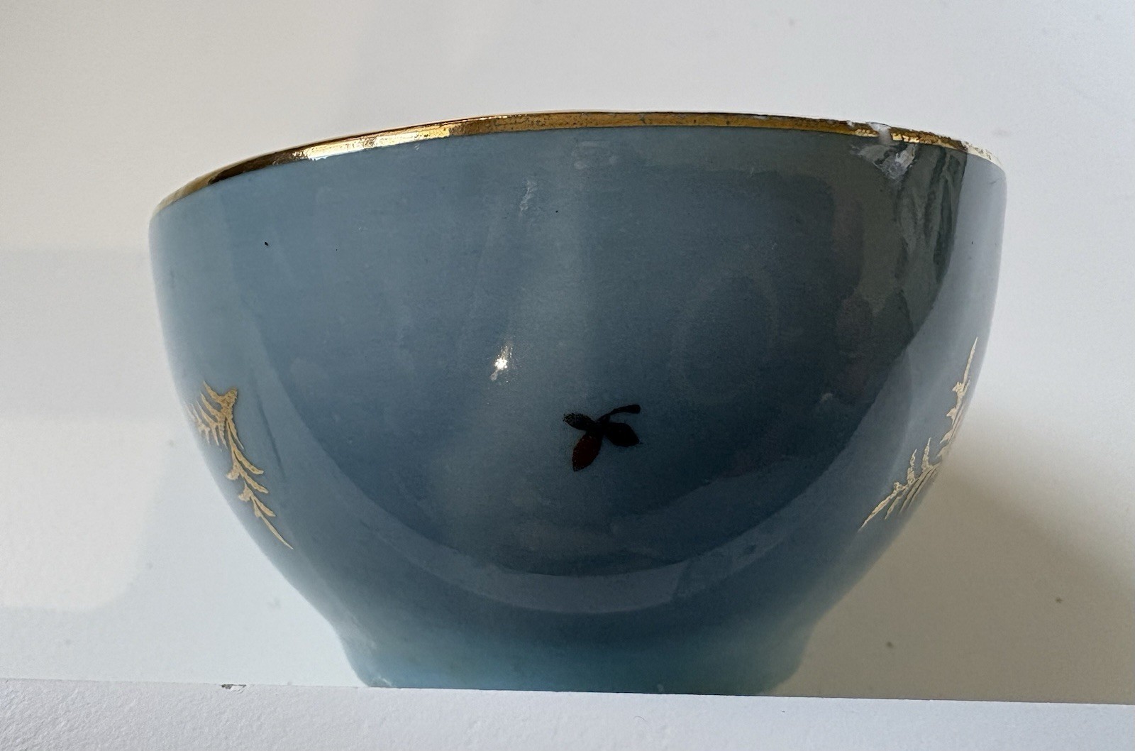 VTG Limoges Pharmacy Apothecary Mortar blue & gold 1954 Halifax MT Nicolas CPhA