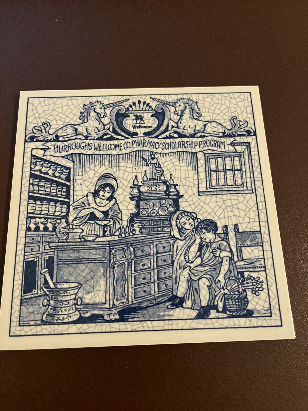 Delft Holland-Women Pharmacists TILE-June 1991 Limited Edition BW-Y02896