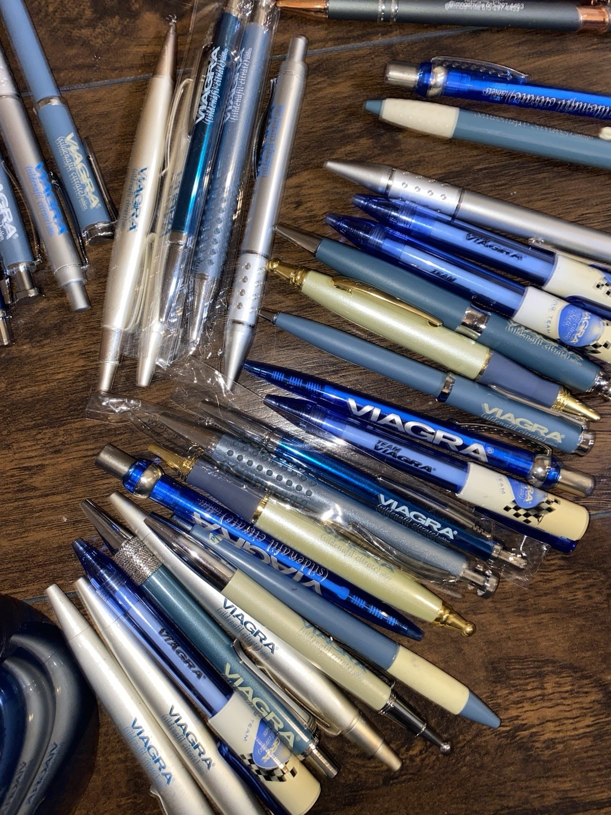 Lot of 35 Pharmaceutical Viagra Promo Pens Advertising + Pen Holder Drug Rep