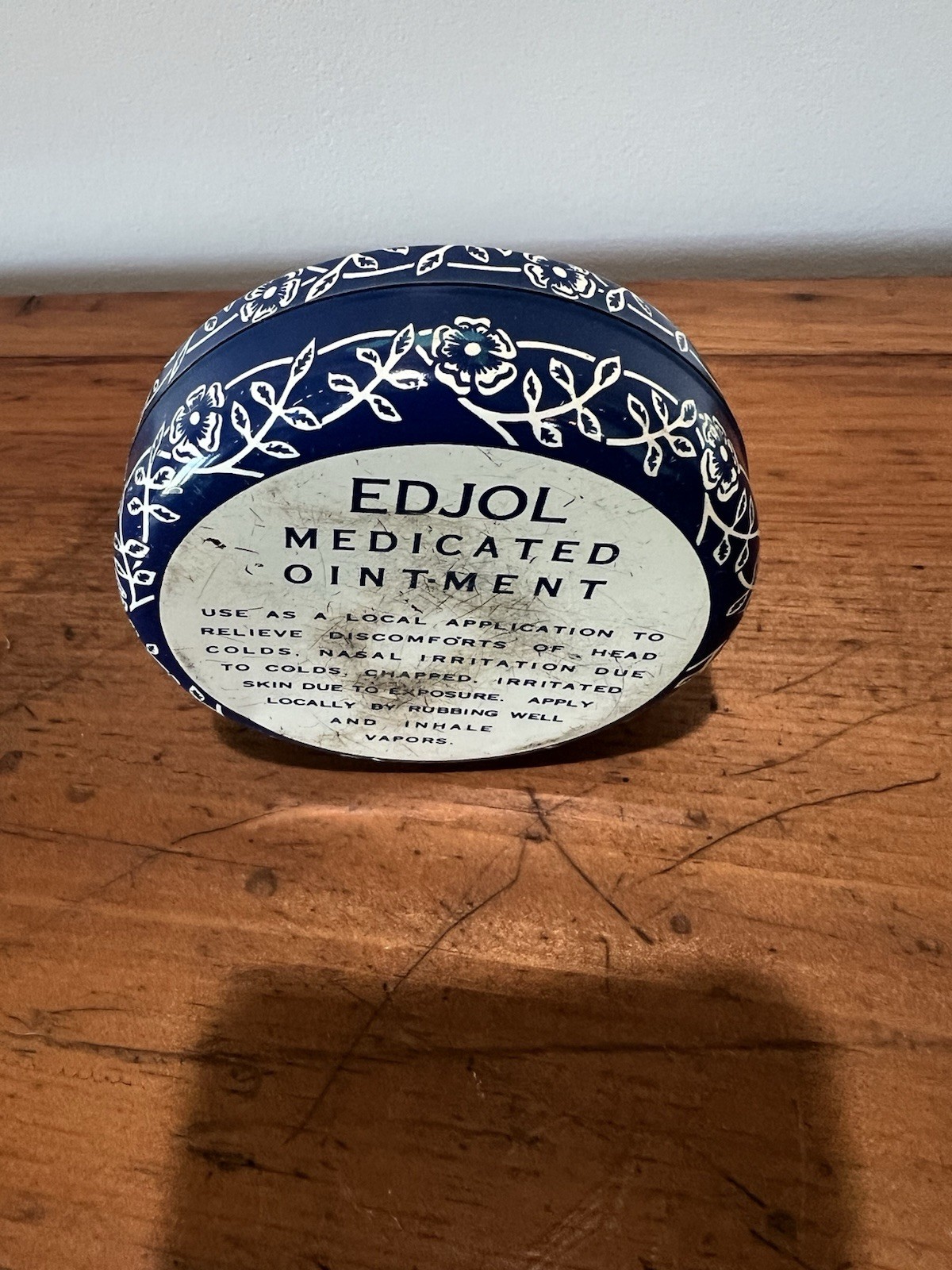 Vintage Antique Apothecary Edjol Medicated Ointment Tin Pharmacy Collectable.