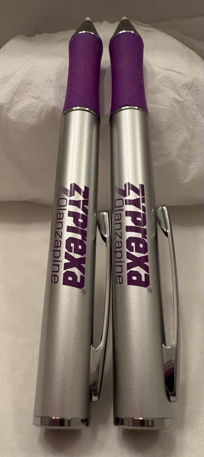 VTG LOT OF 2 ZYPREXA Combo- PEN/STYLUS Pharma Advertising Drug Rep Log NEW NOS