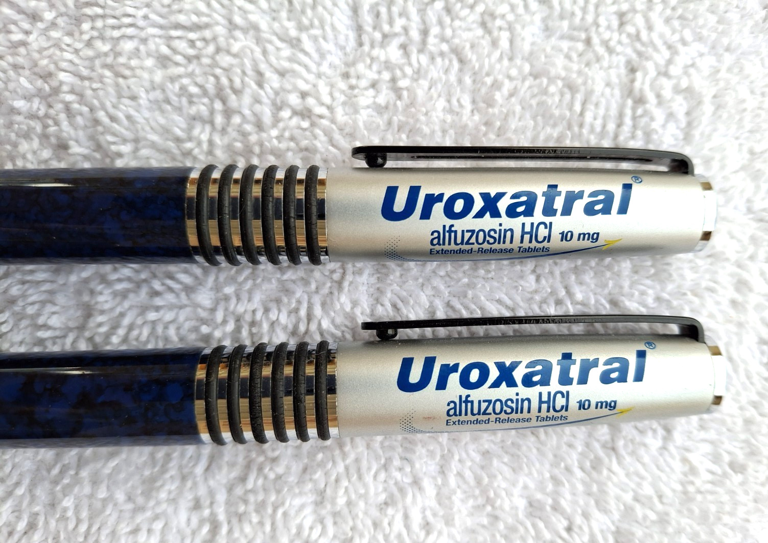 Lot Of 2 Vintage Uroxatral Drug Rep Advertising Pharmaceuticals Collectable Pens