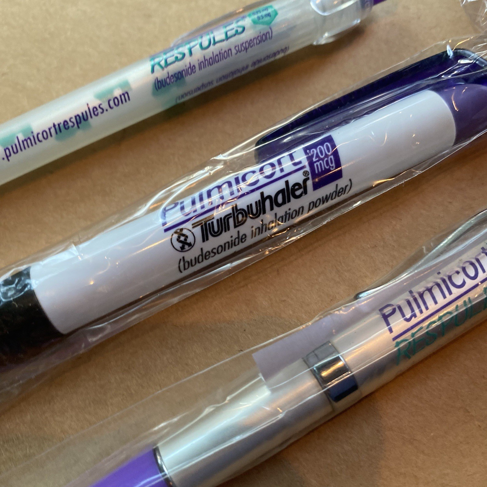 Drug Rep Pharmaceutical Stapler & Pens RARE Pulmicort New Box Advertising Purple
