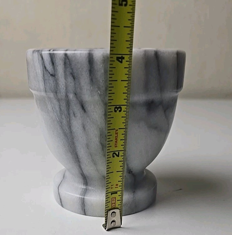 Marble Footed Mortar & Pestle Apothecary Pharmacy Medicine Herb Spice Grinder 4″