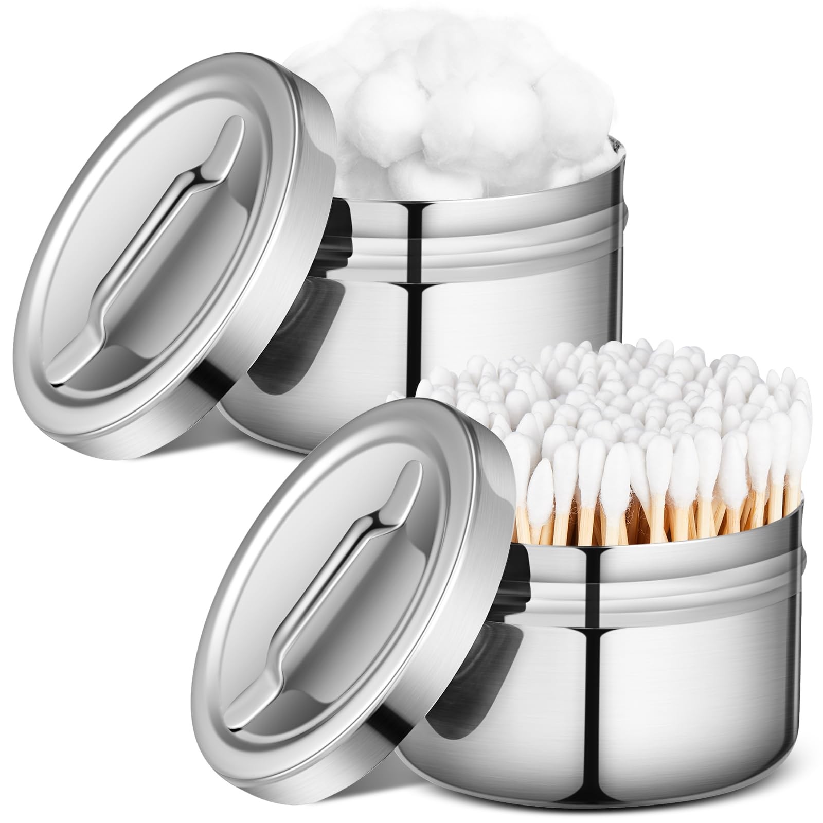 2 Pcs Stainless Steel Ointment Jars with Strap Handle Cover 7.5 oz Capacity G…