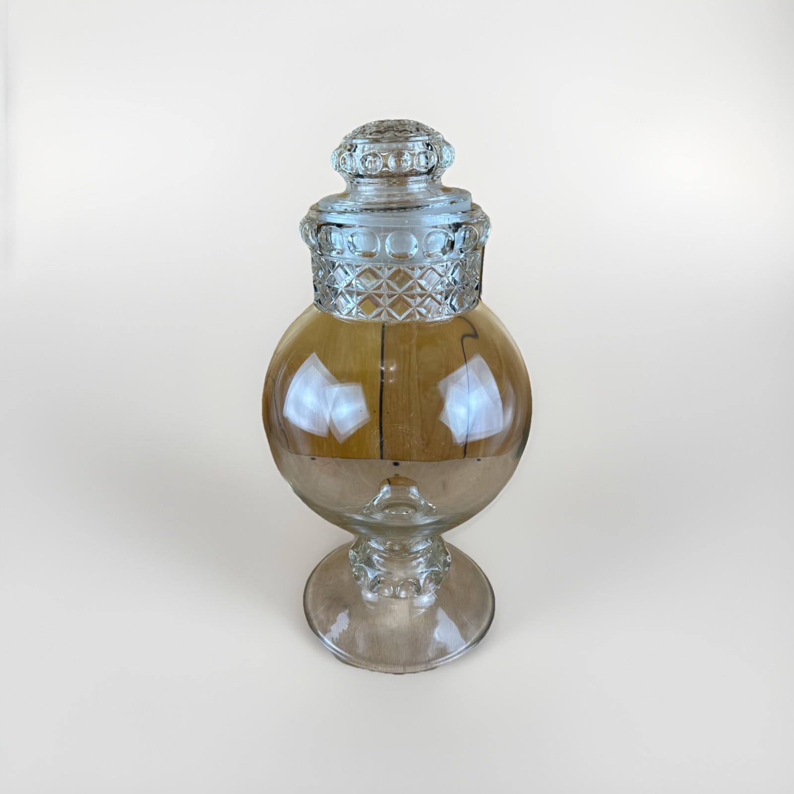 Antique Apothecary Glass Jar With Lid Candy Store Container