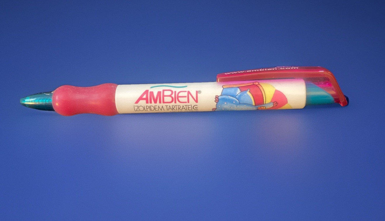 Ambien PEN Drug Rep Pharmaceutical Promo Medical Advertising Rare Pink – Working
