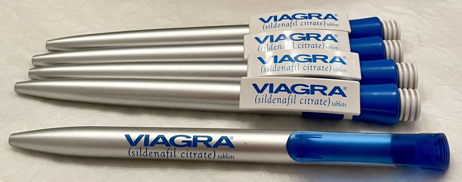 VTG Lot of 5 VIAGRA Plastic Pens Pharma Promo Rep Logo Advertising NEW NOS