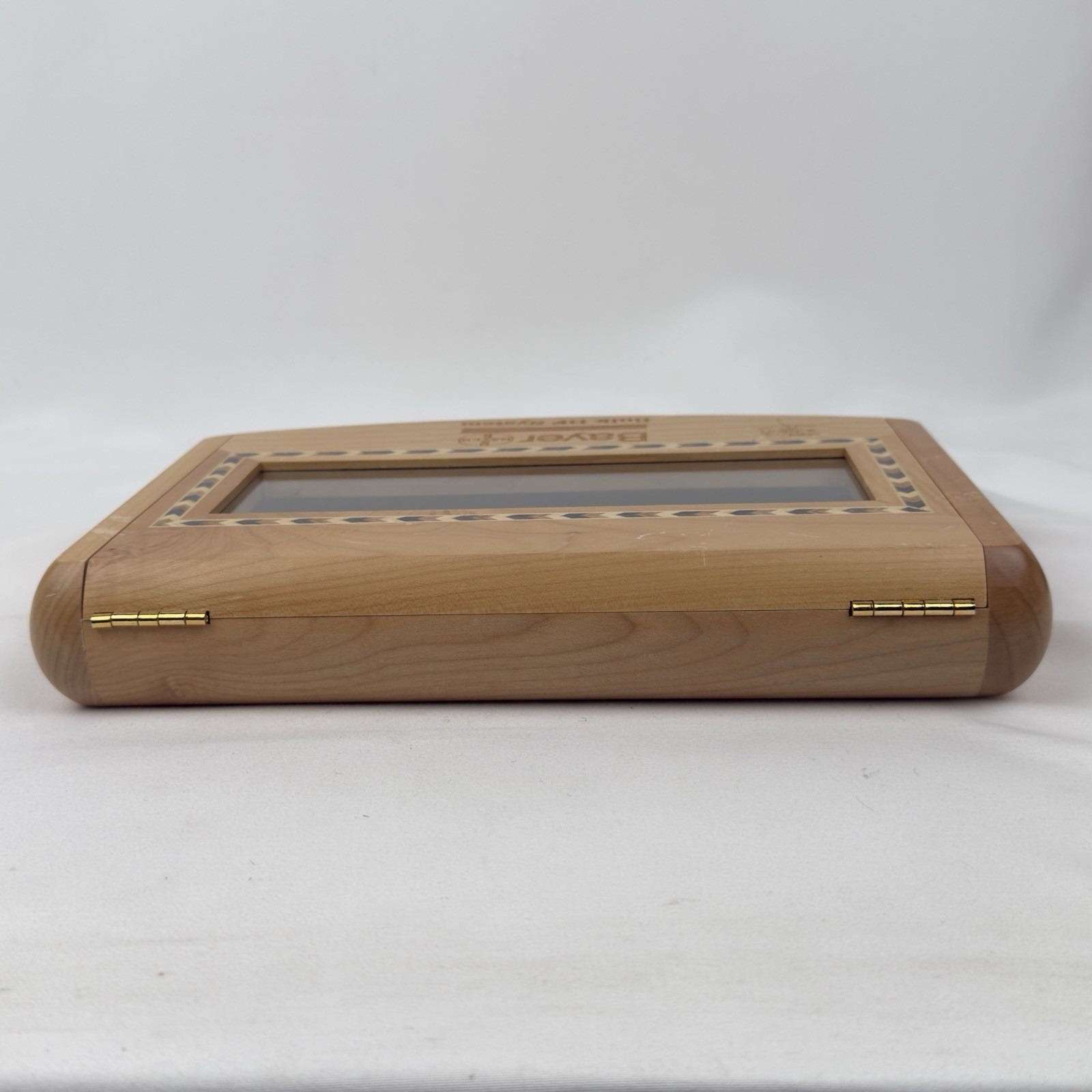 VTG Bayer Pharmaceutical Advertising Desk Display Wood Pen Holder Promo