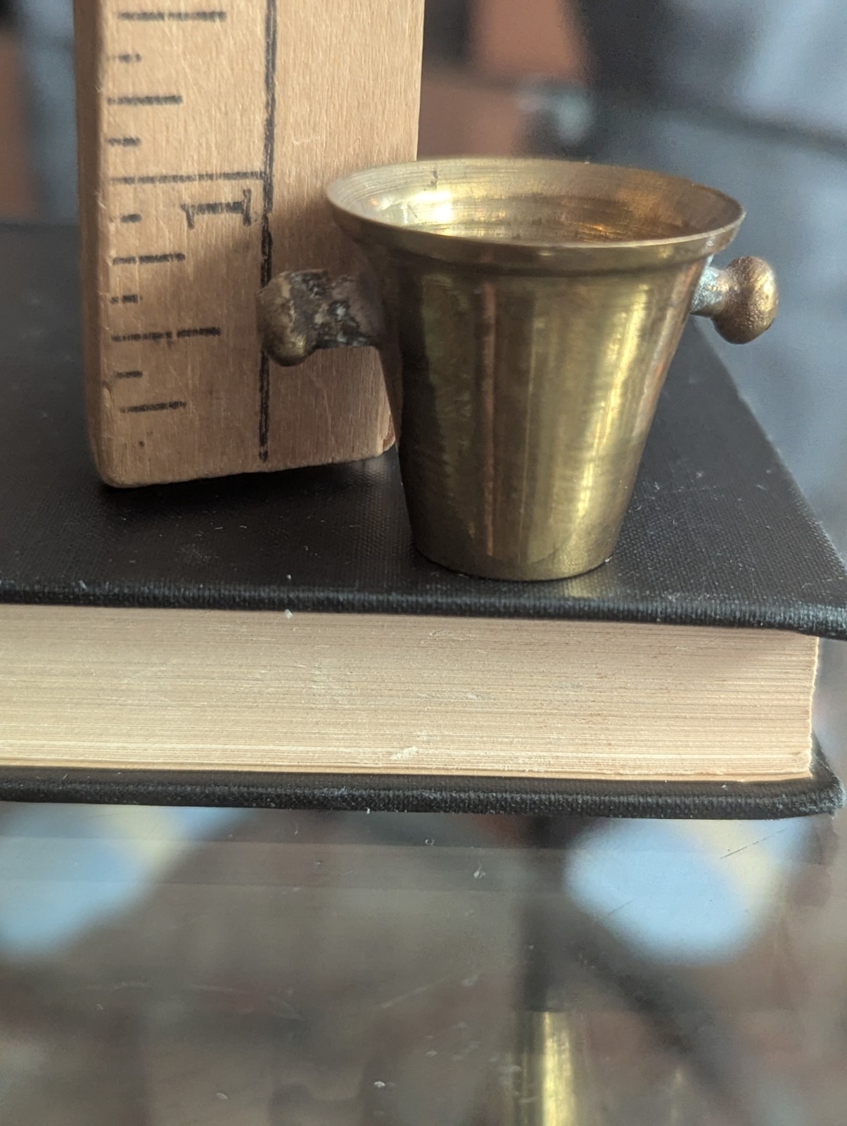 Vintage Dollhouse Miniature Brass Mortar Bucket Decorative Art