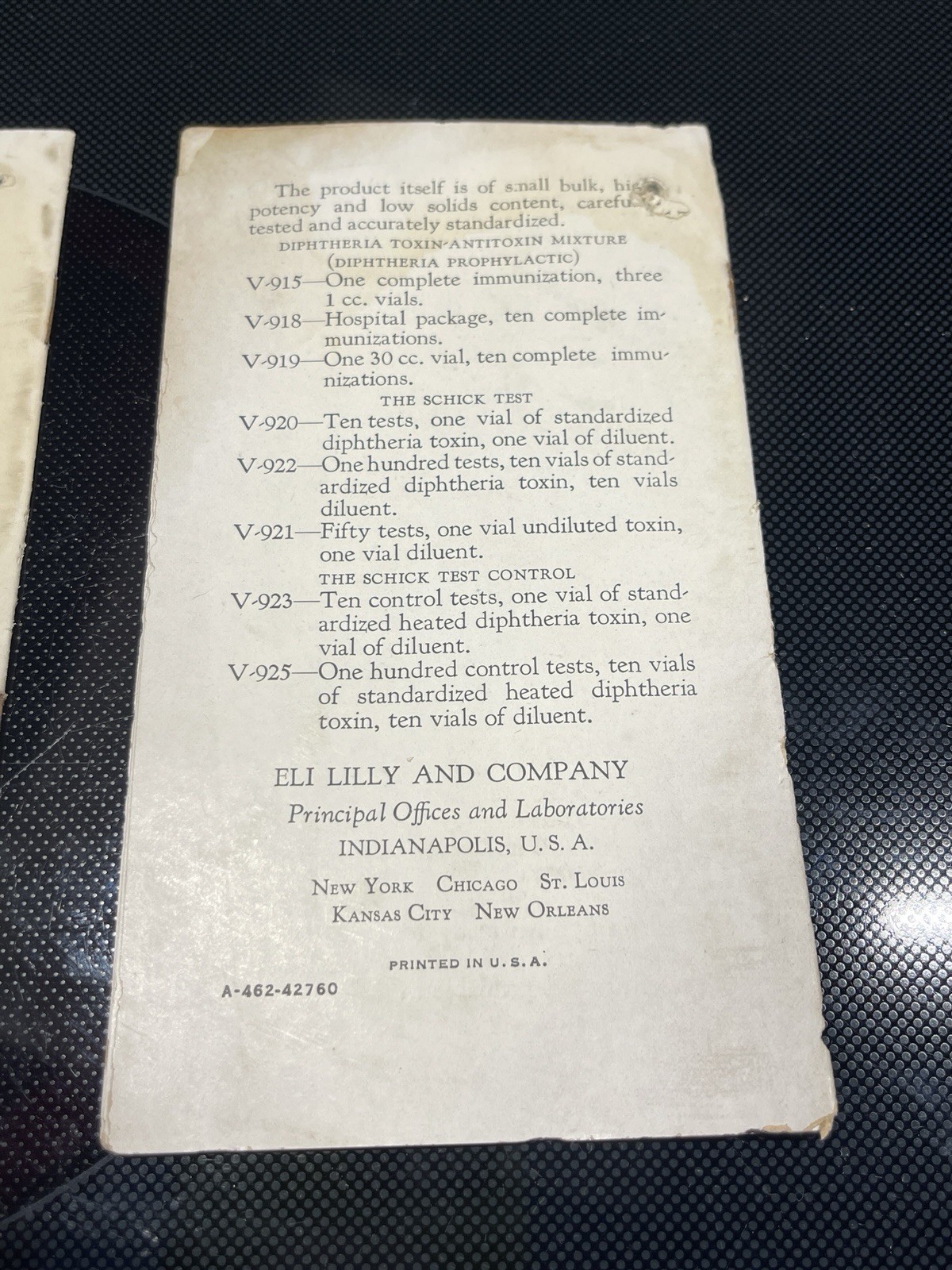 Vtg 1920s Eli Lilly Medical Booklets Ephedrine Sulphate & Diphtheria Prevention