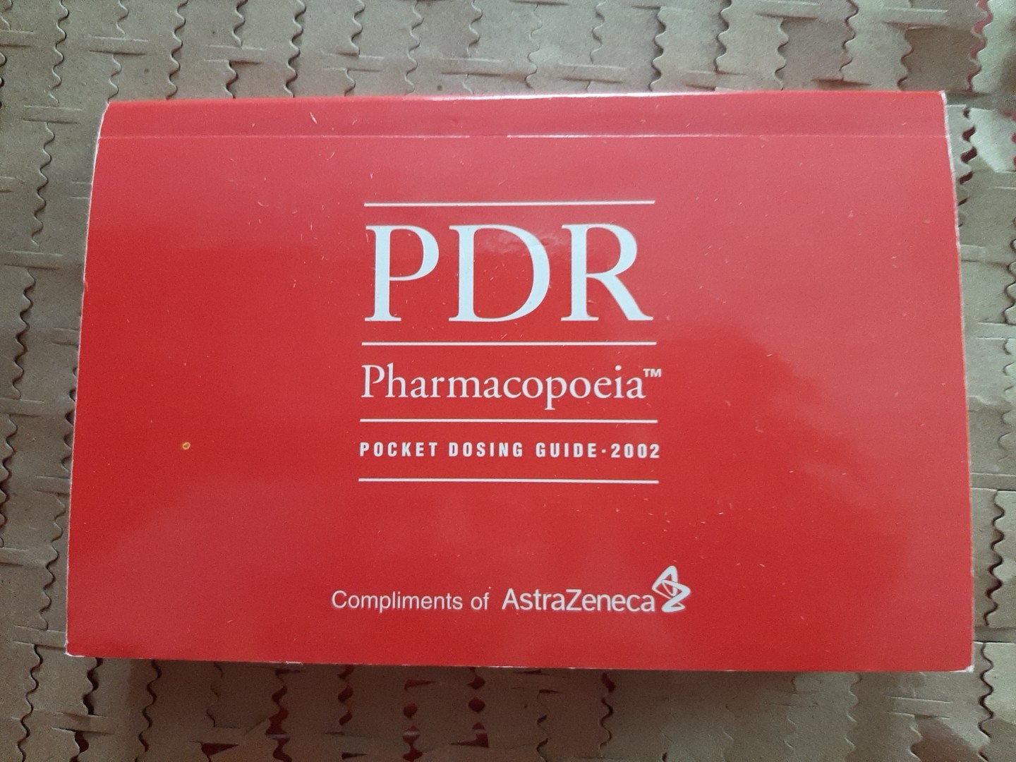 Astra Zeneca Pharmacopoeia Pocket Dosing Guide 2002, 300pp Pharma Zomig Advert