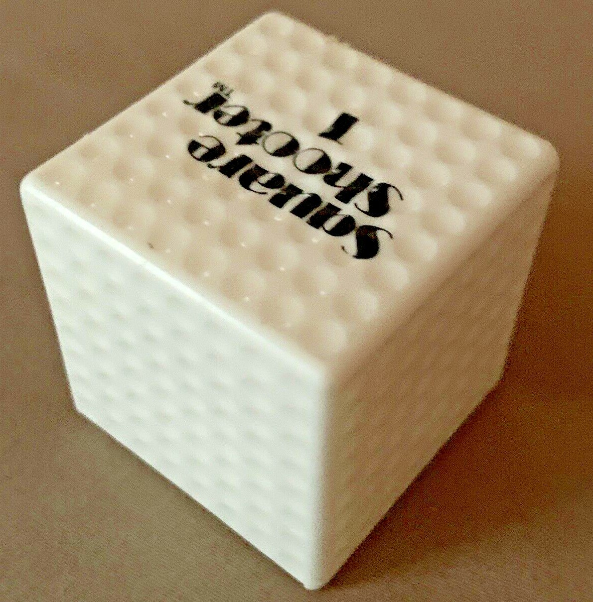RARE VTG SQUARE SHOOTER 1 novelty SQUARE GOLF BALL CUBE w/ dimples gag gift LOOK